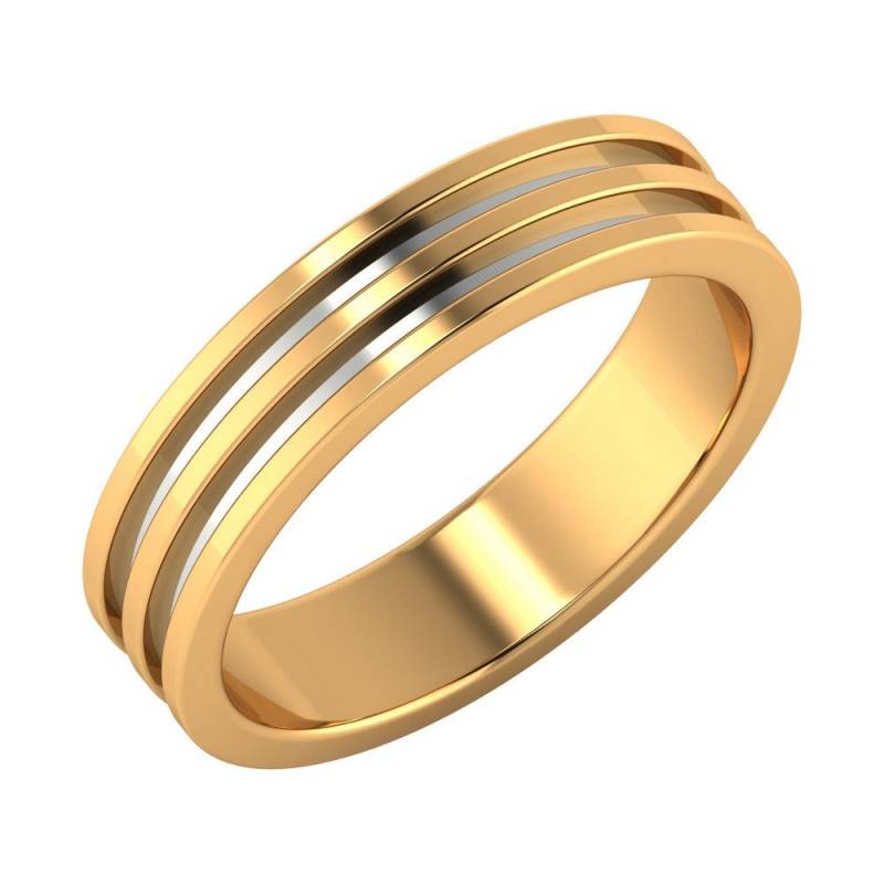 14K Gelb- Und Weißgold Plain Bandring - 5 Mm Breit Hochzeit Verlobungsringe Schmuck von JaipurjewelsStore