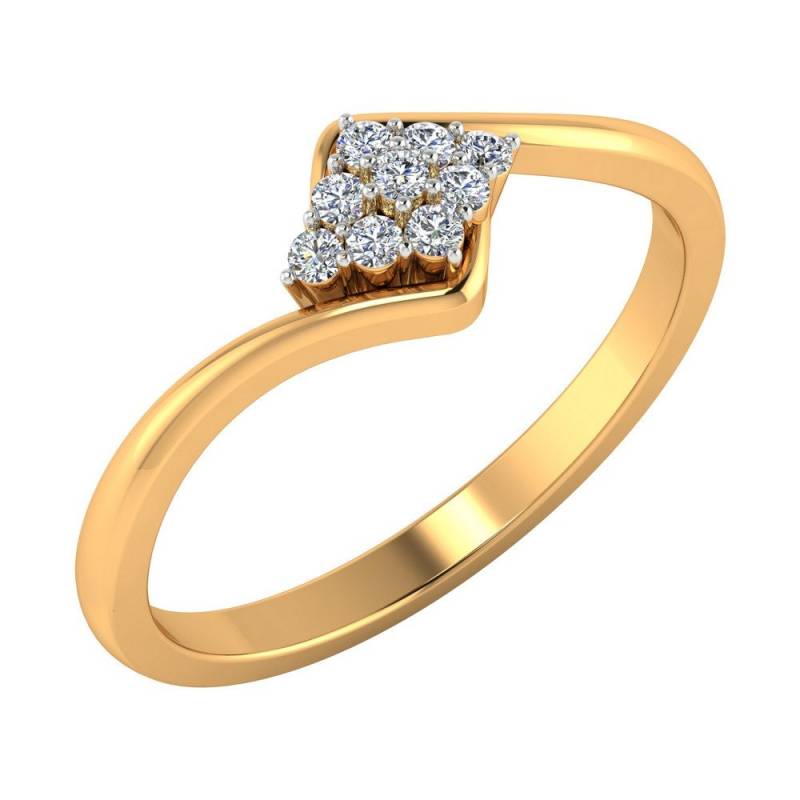 14K Gelbgold Diamant Ehering Band 0.18Cts Ij-Si1 Runde Diamanten Verlobungsringe von JaipurjewelsStore