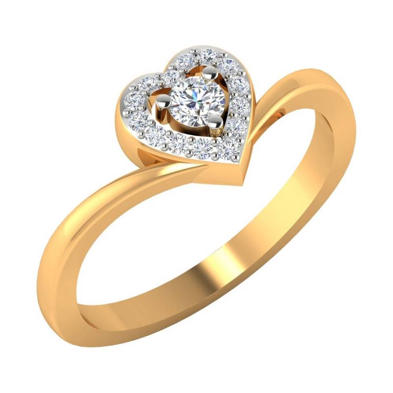 14K Gelbgold Diamant Herz Ring .22 Karat Promise Verlobungsringe von JaipurjewelsStore