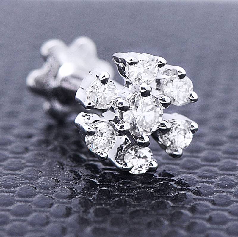 14K Gold 0, 11 Karat Naturdiamant Stern Nasenstecker Ij/Si Zertifiziert von JaipurjewelsStore