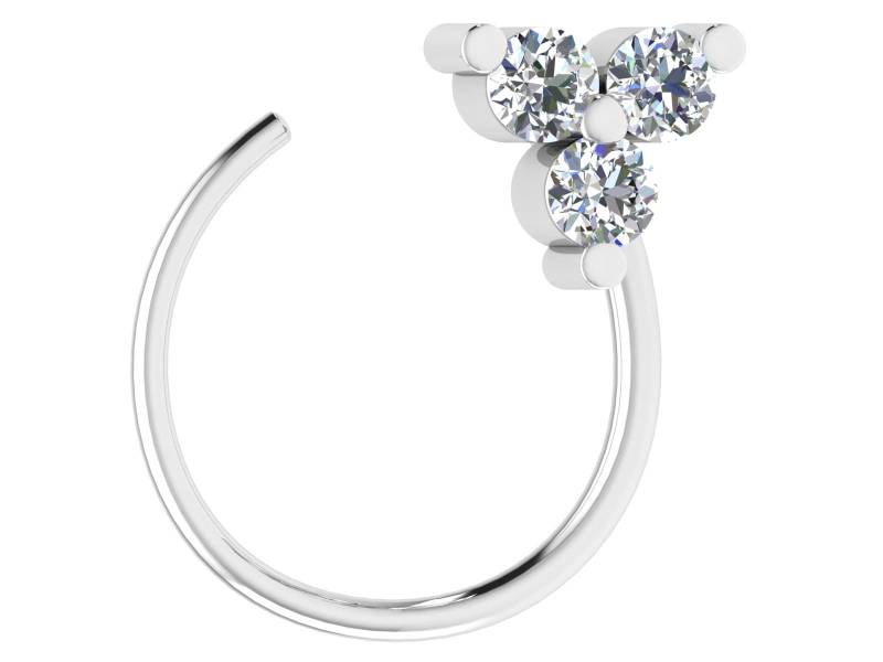 14K Gold Diamant Nasenring 0, 05Ct Natürlicher Durchbohrter Stift von JaipurjewelsStore