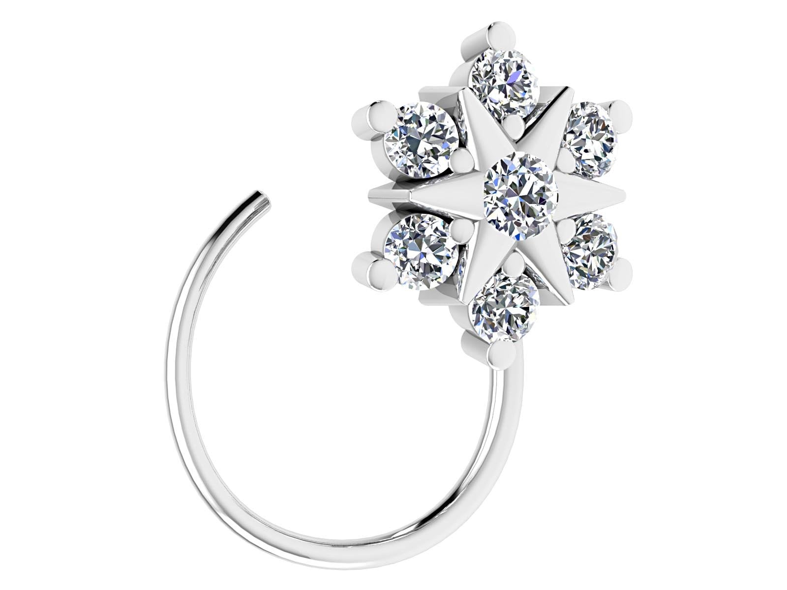 14K Gold Diamant Nasenring 0.10Ct Ohrstecker von JaipurjewelsStore