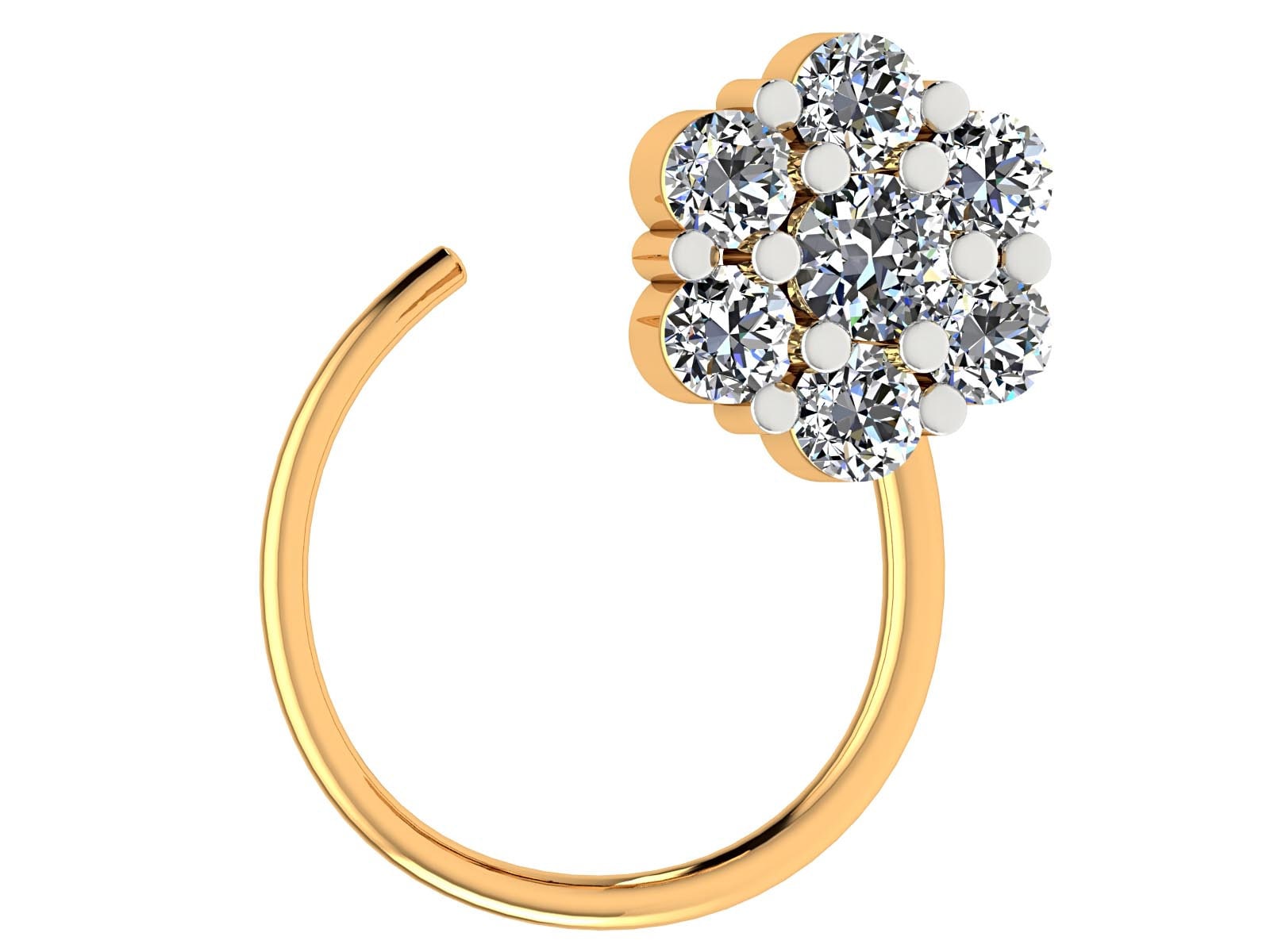 14K Gold Diamant Stern Nasenring Durchbohrte Nasenstecker Für Mädchen von JaipurjewelsStore