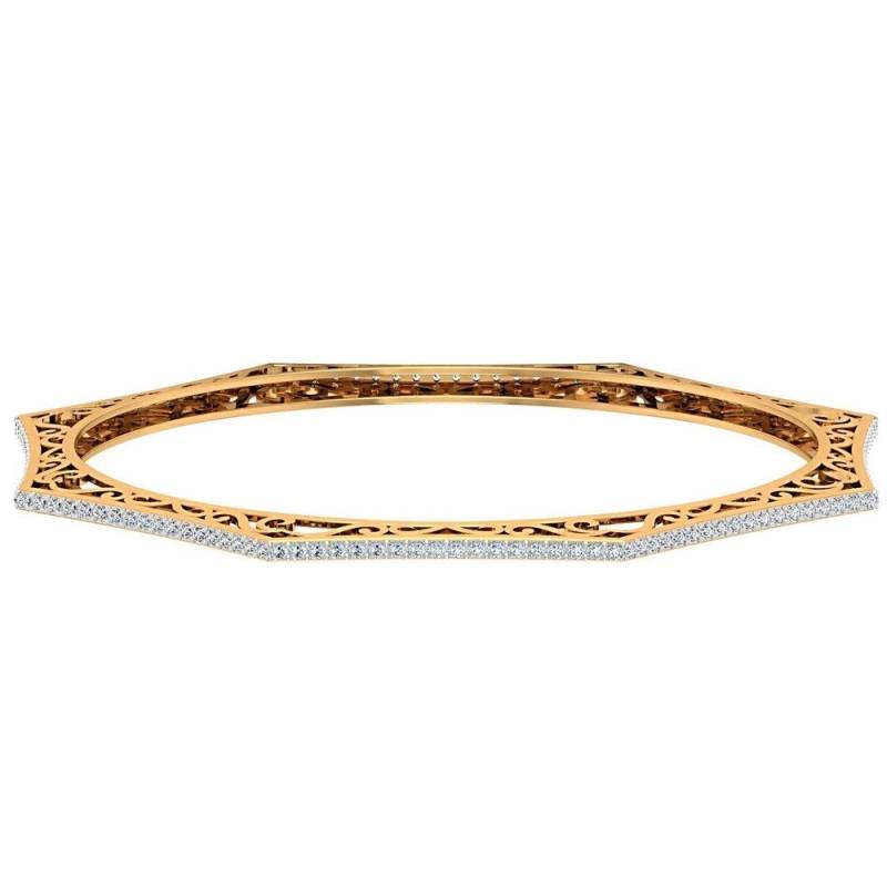 2.81 Karat Diamant-Armreif 14K Gelb - & Weißgold-Brautschmuck von JaipurjewelsStore