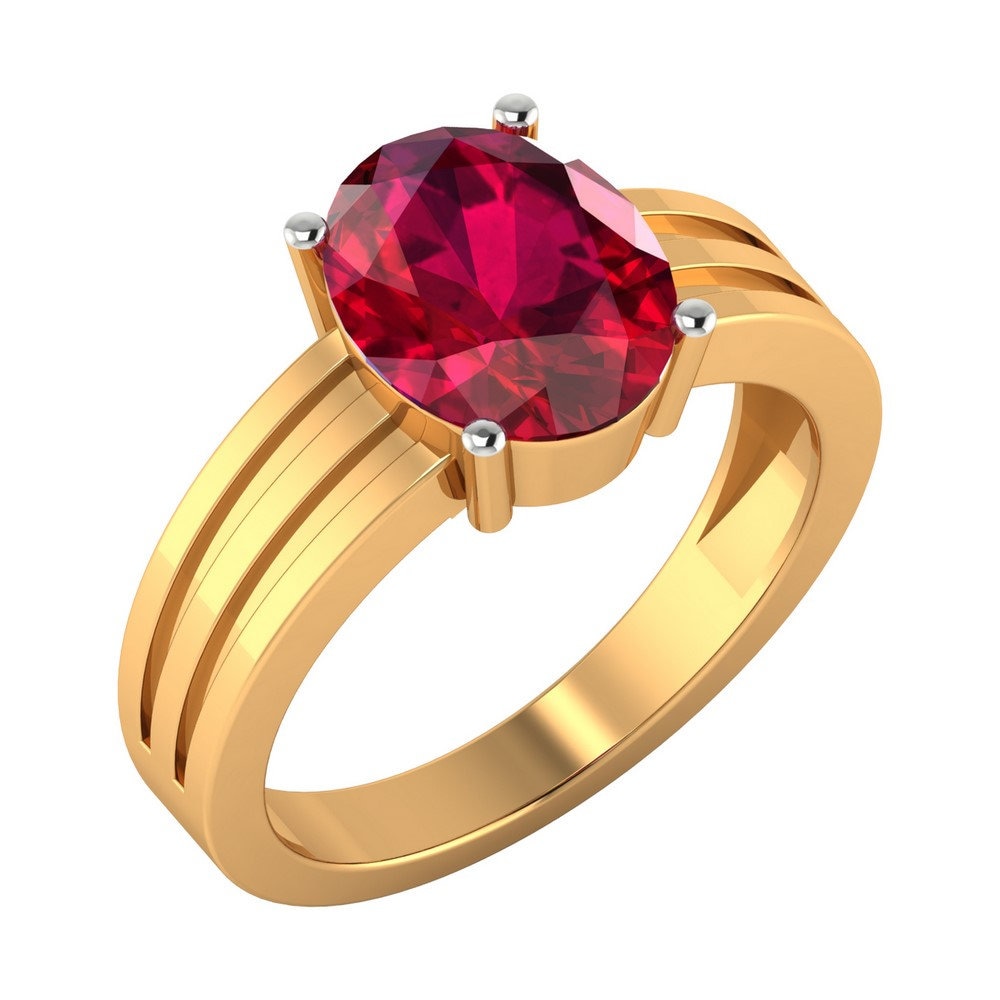 Oval Roter Rubin Edelstein Ring 14K Gelbgold Juli Geburtsstein Hochzeitsring von JaipurjewelsStore