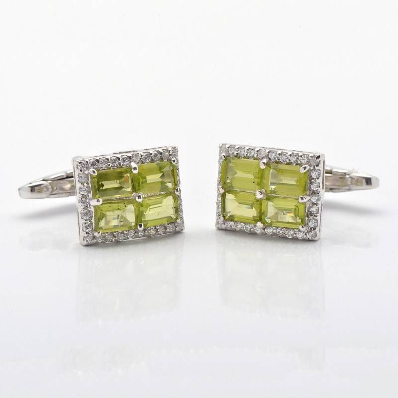 sterling Silber Achteck Peridot Manschettenknöpfe - Herren Schmuck Geschenk von JaipurjewelsStore