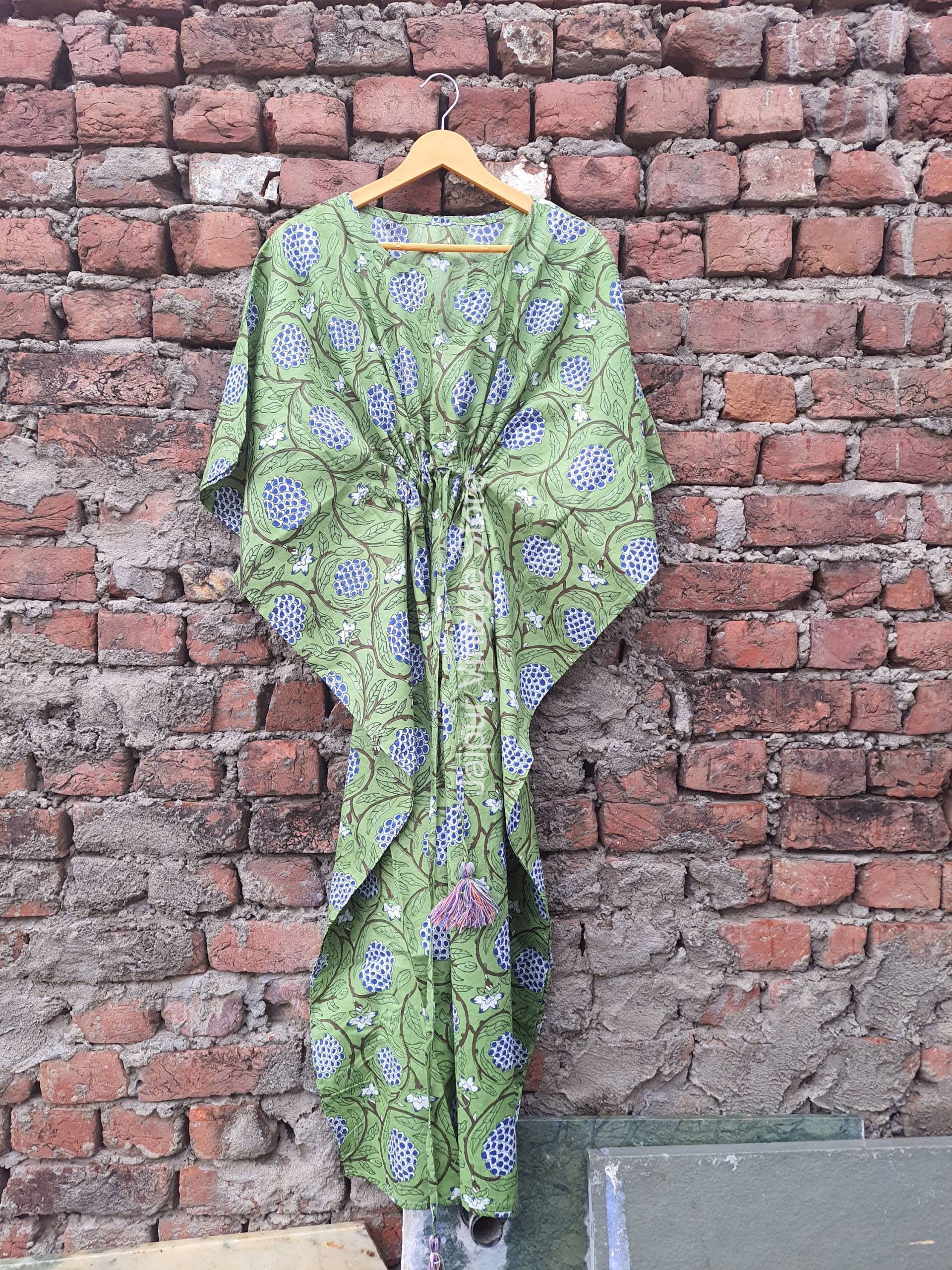 Schönes Kaftan Kleid, Handgemachtes Maxi, Strandkleid, Frauen Tragen Sommer Kaftans Kleid von Jaipurvintagestore