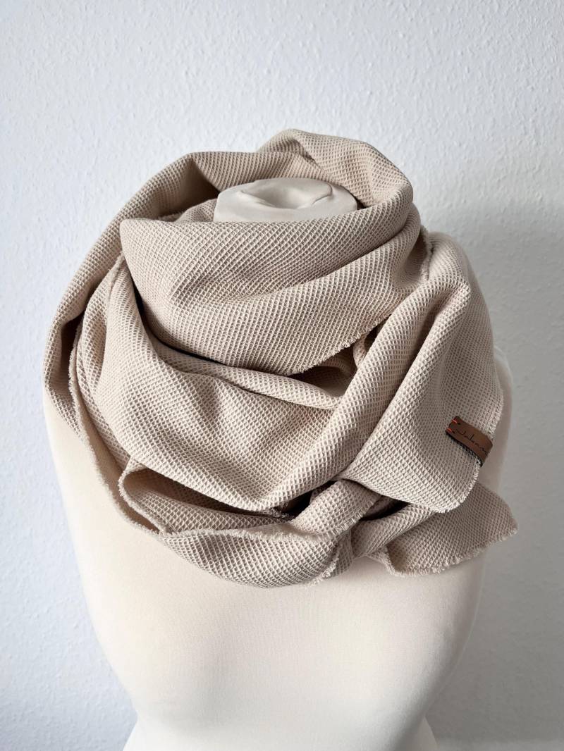 xl Kinder | Damen Dreieckstuch Waffelpiqué | Beige von JakamiDE