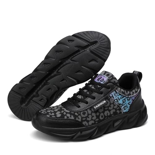 Jakcuz Damen Sneaker Schuhe rutschfeste Ultraleichte Komfort Mode Zeit Off Breath Jogging Sport Arch Fit Orthopädische Schwarze Schuhe 42 von Jakcuz