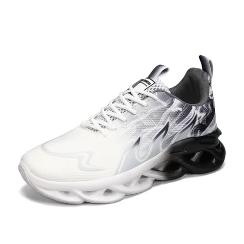 Jakcuz Modische Damen-Sneaker, atmungsaktiv, Sportschuhe, leicht, lässig, Wanderschuhe für Damen, Schwarz Weiß, 38.5 EU von Jakcuz