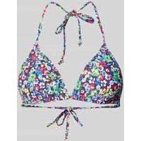 Jake*s Casual Bikini-Oberteil mit Allover-Muster in Marine, Größe L von Jake*s Casual