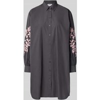 Jake*s Casual Knielanges Hemdblusenkleid mit Stitchings in Dunkelgrau, Größe 40 von Jake*s Casual