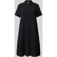 Jake*s Casual Knielanges Hemdblusenkleid mit Strukturmuster in Black, Größe 34 von Jake*s Casual