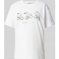 Jake*s Casual T-Shirt mit Peanuts®-Print in Weiss, Größe M von Jake*s Casual