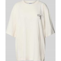 Jake*s Casual Oversized T-Shirt mit Statement-Print in Offwhite, Größe XL von Jake*s Casual