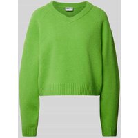 Jake*s Casual Pullover aus Woll-Kaschmir-Mischung mit abgerundetem V-Ausschnitt in Apfel, Größe M von Jake*s Casual