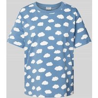 Jake*s Casual Pyjama-Oberteil mit Allover-Motiv-Print in Bleu, Größe XXL von Jake*s Casual