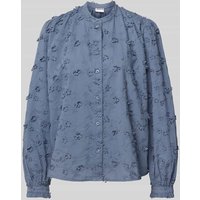 Jake*s Casual Regular Fit Bluse mit Stehkragen in Jeansblau, Größe 42 von Jake*s Casual