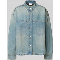 Jake*s Casual Regular Fit Jeansbluse mit Stehkragen in Jeansblau, Größe 36 von Jake*s Casual