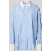 Jake*s Casual Relaxed Fit Hemdbluse aus reiner Bio-Baumwolle in Bleu, Größe 36 von Jake*s Casual