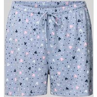 Jake*s Casual Relaxed Fit Pyjama-Shorts mit Tunnelzug in Bleu, Größe XXL von Jake*s Casual