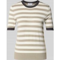 Jake*s Casual Slim Fit T-Shirt aus Viskose-Mix in Strick-Optik in Kitt, Größe M von Jake*s Casual