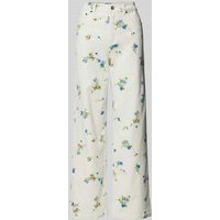 Jake*s Casual Straight Leg Jeans mit floralem Muster in Ecru, Größe 40 von Jake*s Casual