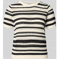 Jake*s Casual Strickshirt mit Lochmuster in Ecru, Größe L von Jake*s Casual