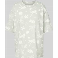 Jake*s Casual T-Shirt mit Allover-Muster in Mint, Größe XXL von Jake*s Casual