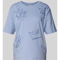Jake*s Casual T-Shirt mit Applikationen in Bleu, Größe XXL von Jake*s Casual