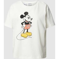 Jake*s Casual T-Shirt mit Motiv-Print in Offwhite Melange, Größe L von Jake*s Casual