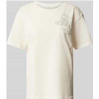 Jake*s Casual T-Shirt mit Motiv-Stitching in Offwhite, Größe L von Jake*s Casual