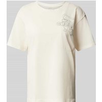 Jake*s Casual T-Shirt mit Motiv-Stitching in Offwhite, Größe S von Jake*s Casual