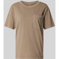 Jake*s Casual T-Shirt mit Motiv-Stitching in Schlamm, Größe S von Jake*s Casual