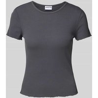 Jake*s Casual T-Shirt mit Muschelsaum in Dunkelgrau, Größe S von Jake*s Casual