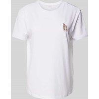 Jake*s Casual T-Shirt mit Statement-Stitching in Weiss, Größe S von Jake*s Casual