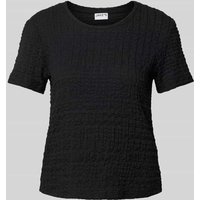 Jake*s Casual T-Shirt mit Strukturmuster in Black, Größe L von Jake*s Casual