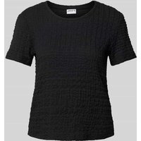 Jake*s Casual T-Shirt mit Strukturmuster in Black, Größe M von Jake*s Casual