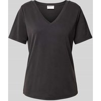 Jake*s Casual T-Shirt mit V-Ausschnitt in Black, Größe XL von Jake*s Casual