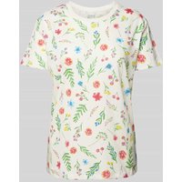 Jake*s Casual T-Shirt mit floralem Print in Offwhite, Größe L von Jake*s Casual