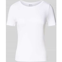 Jake*s Casual T-Shirt mit geripptem Rundhalsausschnitt in Weiss, Größe XXL Jake*s Casual T-Shirt mit geripptem Rundhalsausschnitt in Weiss, Größe XXL von Jake*s Casual