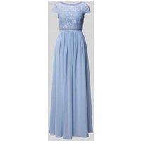 Jake*s Cocktail Abendkleid mit floraler Spitze in Bleu, Größe 34 von Jake*s Cocktail