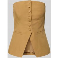 Jake*s Cocktail Bandeau-Top mit durchgehender Knopfleiste in Senf, Größe 42 von Jake*s Cocktail