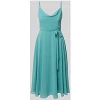 Jake*s Cocktail Knielanges Cocktailkleid mit Bindegürtel in Blau, Größe 48 von Jake*s Cocktail