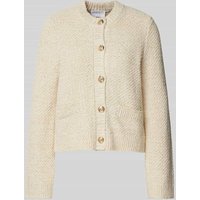 Jake*s Collection Cardigan mit gerippten Abschlüssen in Ecru, Größe 42 von Jake*s Collection