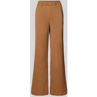 Jake*s Collection Flared Stoffhose mit Strukturmuster in Mittelbraun, Größe 42 von Jake*s Collection