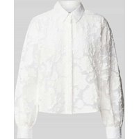 Jake*s Collection Hemdbluse mit verdeckter Knopfleiste in Offwhite, Größe 44 von Jake*s Collection