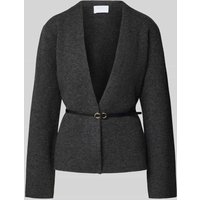 Jake*s Collection Offene Strickjacke mit Lammwoll-Anteil in Dunkelgrau Melange, Größe XXL von Jake*s Collection