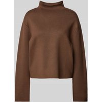 Jake*s Collection Oversized Strickpullover aus Viskose-Mix mit Stehkragen in Mittelbraun, Größe 34 von Jake*s Collection