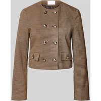 Jake*s Collection Regular Fit Blazer mit Viskose-Anteil und Paspeltaschen in Dunkelbraun, Größe 40 von Jake*s Collection